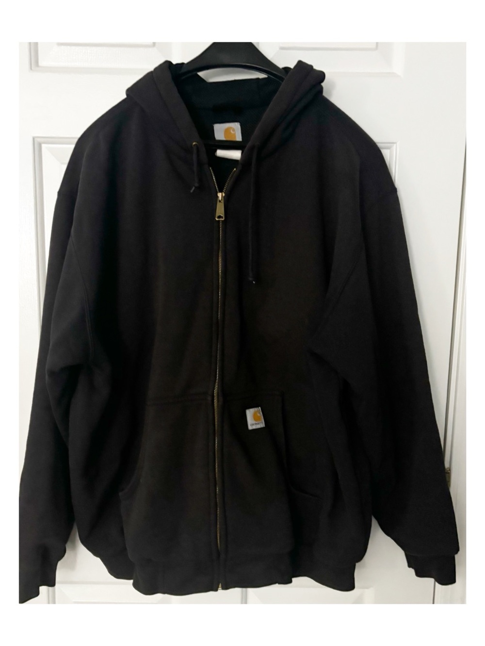 Carhartt J149 Full Zip Mens Thermal Lined Black Hoodie Jacket Sz 2XL